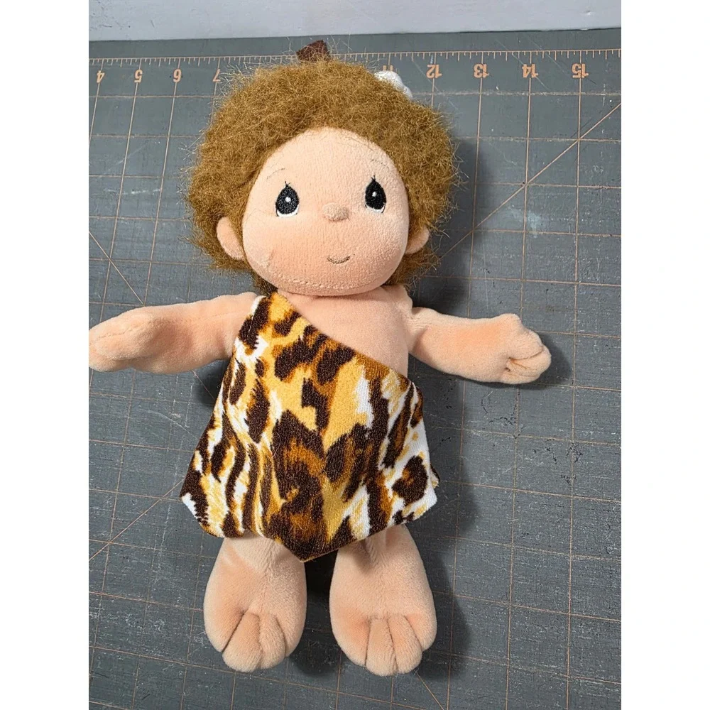 Enesco Tender Tails Caveman Plush Leopard Print Brown 9in